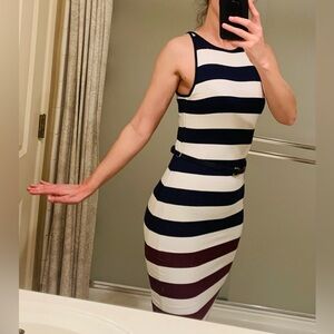 ❤️🤍💙 Form-Fitting Striped Dress 💙🤍❤️